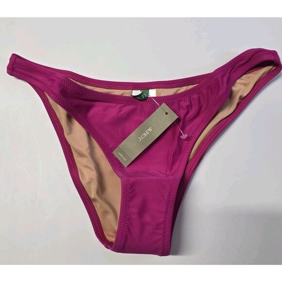 J.Crew Heritage 1989 High Leg Bikini Swim Bottom Womens Small Fucsia BP209 - Picture 1 of 7
